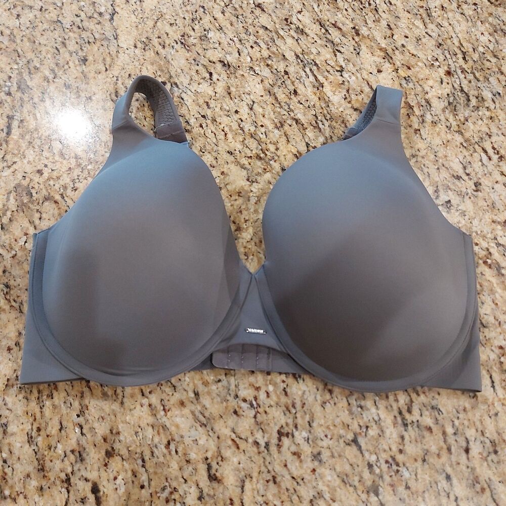 CACIQUE Lightly Lined Full Coverage Bra Size 40H Gray UW Wide Strap Worn Once